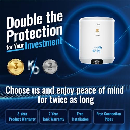 Buy Haier Precis Water Geyser 15 Litre 5 Star Rated Water Heater|Pipe Free Installation Abs Body Temperature Control Shock Proof Glasslined Tank|8 Safety Levels|High Rise Compatible|Bacteria Proof System - Image 8