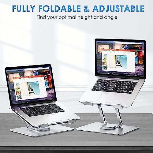 PLIXIO Adjustable Laptop Stand with 360° Rotating Base Tabletop Ergonomic Foldable Portable Holder Compatible for MacBook, HP, Dell, Lenovo & All Other Notebook (Sliver) Amazon.in: Computers & Accessories - Image 4